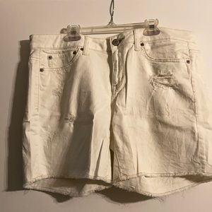 American Eagle frayed hem White Denim Shorts